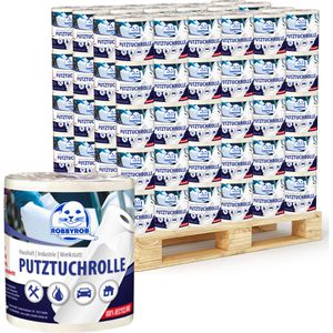 Putztuchrolle Robbyrob aus Zellstoff, Palette, weiß