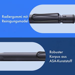 Produktbild für Druckbleistift Lamy safari 1E2 steel black, schwarz Kunststoff