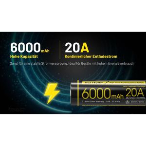 Produktbild für Akku Nitecore NL2160HPI, 3,6 V, 6000 mAh