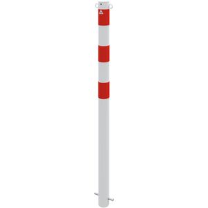 Produktbild für Absperrpfosten Schake 476B/2, 2 Ösen, rot/weiß, aus Metall
