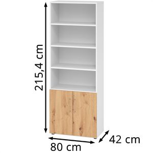 Produktbild für Kombischrank Hammerbacher Serie 9 Advanced, asteiche / weiß