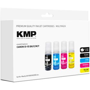 Produktbild für Tinte KMP für Canon GI-55BK, C, M, Y