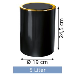 Produktbild für Mülleimer Kleine-Wolke Golden Clap, schwarz