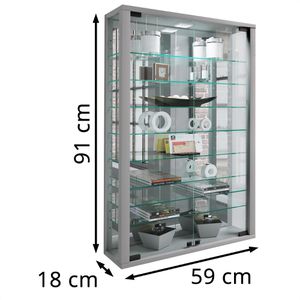 Produktbild für Glasvitrine VCM Vitrosa Mini, mit Spiegelrückwand, hängend
