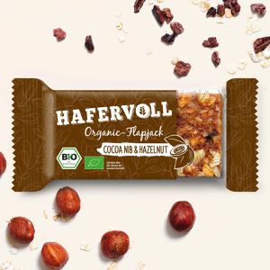 Produktbild für Müsliriegel Hafervoll Organic-Flapjack Cocoa &amp; Hazelnut, BIO