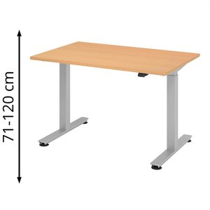 Produktbild für Schreibtisch Hammerbacher XMST 12, buche / silber