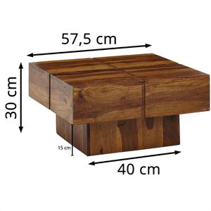 Produktbild für Couchtisch Wohnling WL6.549, aus Massivholz, sheesham
