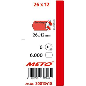Produktbild für Preisetiketten METO 30013410, rot, 26 x 12 mm