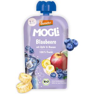 Produktbild für Fruchtpüree MOGLi Blaubeere Quetschie,100% Frucht demeter, BIO
