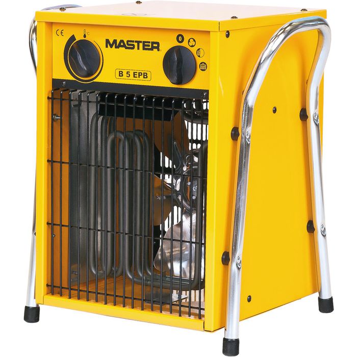 Master Heizlüfter B 5 EPB Industrieheizer, Thermostat, Spritzschutz, schwarz /gelb, 5000 Watt – Böttcher AG