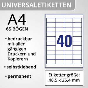 Produktbild für Universaletiketten Zweckform 4780-65, weiß