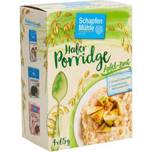 Haferbrei Schapfen-Mühle Porridge Hafermahlzeit Apfel-Zimt