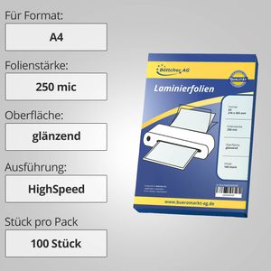 Produktbild für Laminierfolien Böttcher-AG Premium High-Speed, DIN A4