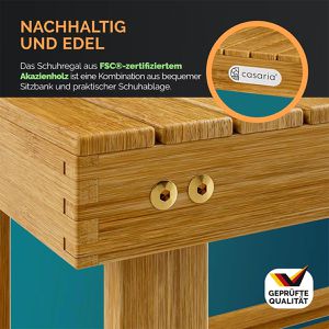 Produktbild für Schuhbank CASARIA 106542, braun, aus Holz