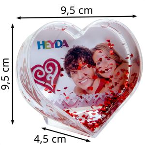 Produktbild für Schneekugel Heyda 204888403, Herzform, Kunststoff, mit Glitzer