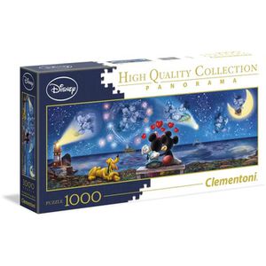 Clementoni Puzzle 39449 Panorama - Mickey und Minnie, 1000 Teile, ab 14 Jahre