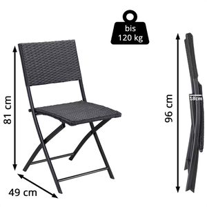 Produktbild für Klappstuhl CASARIA Rom, 108668, schwarz