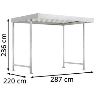 Produktbild für Fahrradunterstand WSM Leipzig L12, silber, aus Metall