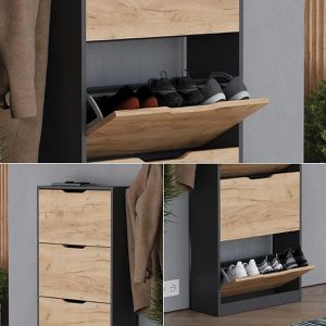 Produktbild für Schuhschrank Vicco Luca, anthrazit / eiche