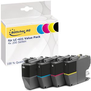 Produktbild für Tinte Böttcher-AG für Brother LC-421 Value Pack