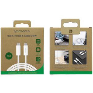 Produktbild für Ladekabel 4smarts PremiumCord, weiß, 1,5m