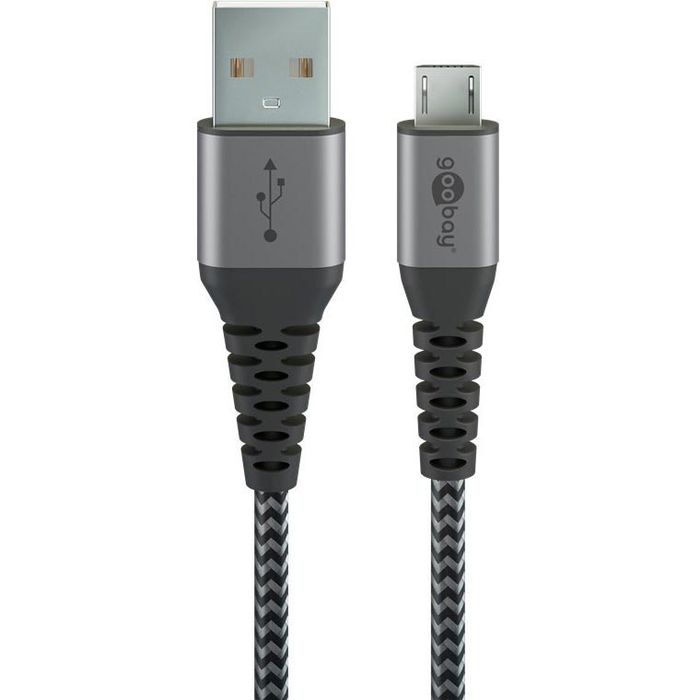 Goobay Ladekabel / m Böttcher USB 49273, – 0,5 Micro grau auf AG A silber, USB