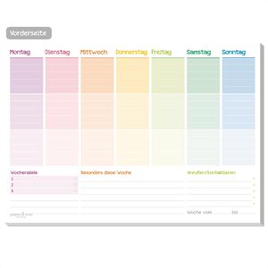 Produktbild für Tischkalender paper&amp;you 8264-6, Rainbow, Wochenkalender quer