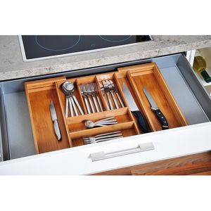 Produktbild für Besteckkasten Kesper 58085, braun, aus Bambus