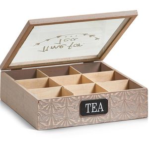 Produktbild für Teebox Zeller 15115, für Teebeutel, braun, aus Holz