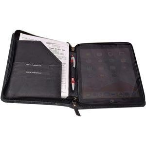 Produktbild für Schreibmappe Menzo MB57, schwarz, Echt Leder