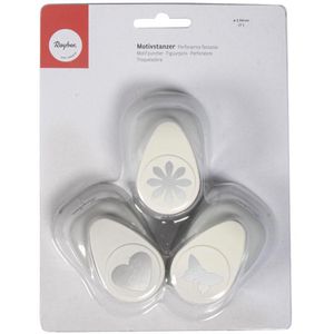Produktbild für Motivstanzer Rayher Herz, Blume, Schmetterling Set