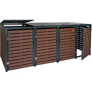 Mülltonnenbox Mendler HWC-K14, WPC/Metall