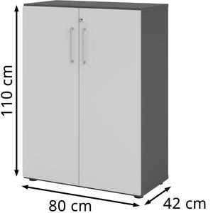 Produktbild für Aktenschrank Hammerbacher Serie 9 Advanced, aus Holz