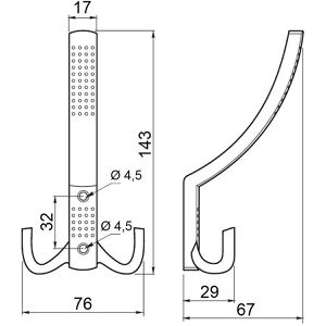 Produktbild für Garderobenhaken SO-TECH Jasmin, 118202, schwarz matt