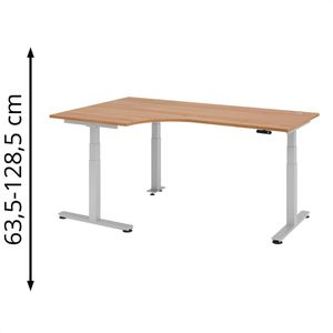 Schreibtisch Hammerbacher XDSM 82, nussbaum / silber