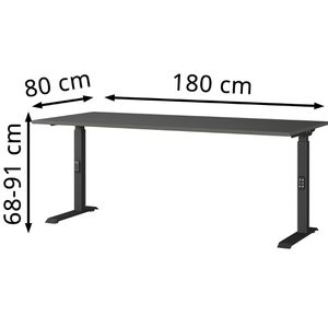 Produktbild für Schreibtisch Germania Mailand, 7912-547, graphit / schwarz