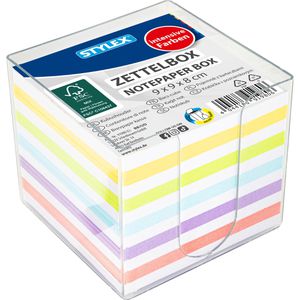 Zettelbox Stylex 91980, glasklar, 9,5 x 9,5 cm