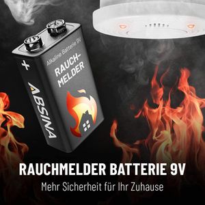 Produktbild für Batterien Absina Rauchmelder, Alkaline
