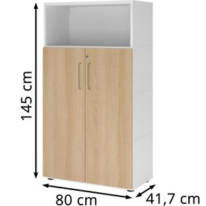 Produktbild für Kombischrank Hammerbacher FW48T3KG, eiche / weiß