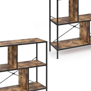 Produktbild für Bücherregal Vicco Fyrk, schwarz / dunkelbraun