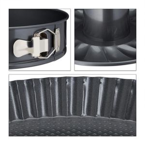 Produktbild für Backform Relaxdays Set, Flach- &amp; Rohrboden aus Stahl, 5-teilig