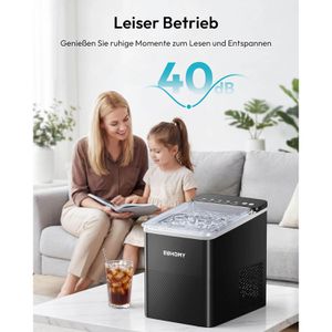 Produktbild für Eiswürfelmaschine EUHOMY Kunststoff, IM021-BBL, schwarz