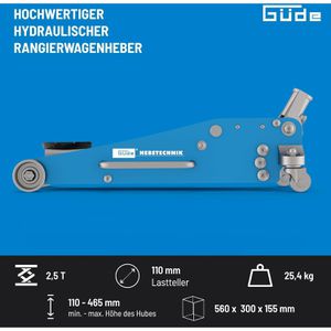 Produktbild für Rangierwagenheber Güde GRH 2,5/460 AL, 18037, aus Aluminium