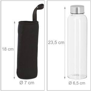 Produktbild für Trinkflasche Relaxdays 10029992, mit Hülle