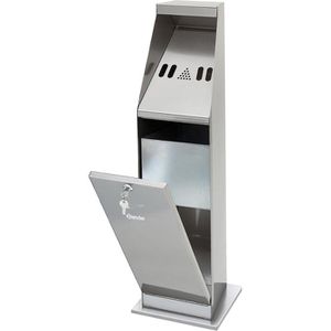 Produktbild für Aschenbecher Bartscher 860002, silber, für Outdoor, mit Dach