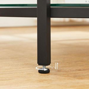 Produktbild für Couchtisch Vasagle LCT071B13, Holz / Glas, weiß marmoriert