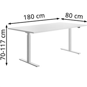 Produktbild für Schreibtisch Topstar E-Table, weiß / weiß