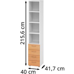Produktbild für Kombischrank Hammerbacher Serie 9 Advanced, buche / weiß