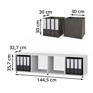 Produktbild für Bücherregal Vicco Ludus, weiß, mit 2 Faltboxen