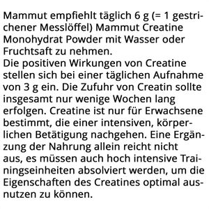Produktbild für Kreatin Mammut Creatine Monohydrate, Pulver